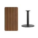 Tavolo Rettangolare in Laminato 24x42 con Base a Colonna Tonda da 24