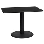 Tavolo Rettangolare in Laminato 24x42 con Base a Colonna Tonda da 24