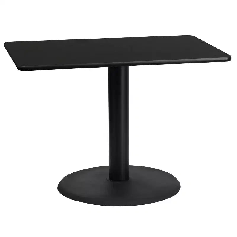 Tavolo Rettangolare in Laminato 24x42 con Base a Colonna Tonda da 24