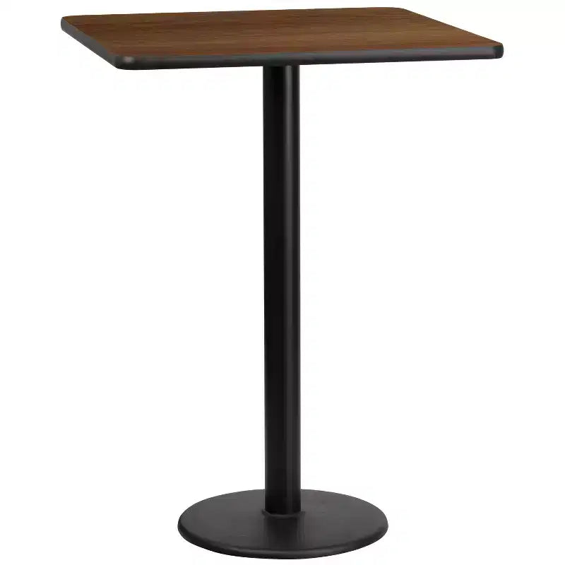 Emma and Oliver 30 Square Laminate Table Top with 18 Round Bar Height Table Base