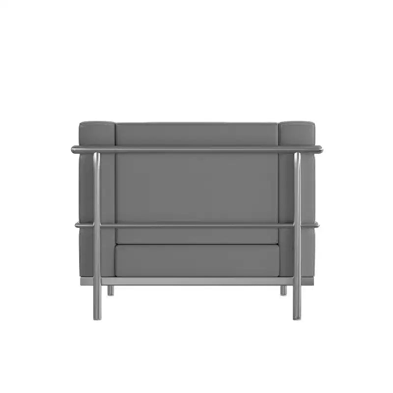 Sedia contemporanea in LeatherSoft con struttura a doppio telaio a barre