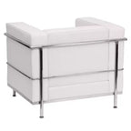 Sedia contemporanea in LeatherSoft con struttura a doppio telaio a barre