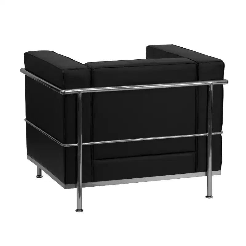 Sedia contemporanea in LeatherSoft con struttura a doppio telaio a barre