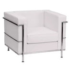 Sedia contemporanea in LeatherSoft con struttura a doppio telaio a barre