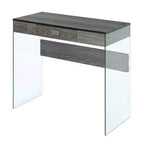 36 Breighton Home Uptown Glass Desk with Drawer